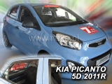 Deflektory na Kia Picanto II, 5-dverová (+zadné), r.v.: 2011 - 2017
