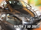 Deflektory na Mazda 2 II, 5-dverová, r.v.: 2007 - 2009