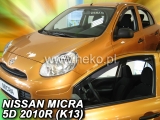 Deflektory na Nissan Micra K13, 5-dverová, r.v.: 2010 - 2016