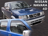 Deflektory na Nissan Navara Pick-up, 4-dverová (+zadné), r.v.: 2001 - 2005