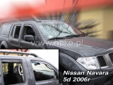 Deflektory na Nissan Navara Pick-up D40, 4-dverová (+zadné), r.v.: 2005 - 2014