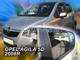 Deflektory na Opel Agila, 5-dverová (+zadné), r.v.: 2008 - 2014