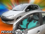 Deflektory na Peugeot 206, 5-dverová, r.v.: 1998 - 2012