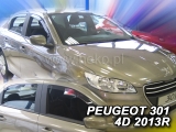 Deflektory na Peugeot 301, 4-dverová (+zadné), r.v.: 2013 -