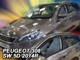Deflektory na Peugeot 308 II SW, 5-dverová (+zadné), r.v.: 2014 -