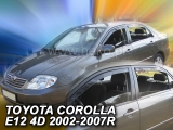 Deflektory na Toyota Corolla E12 sedan, 4-dverová (+zadné), r.v.: 2002 - 2007