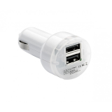 PULSE Dvojitá USB nabíjačka do autozapaľovača 12V/24V, biela