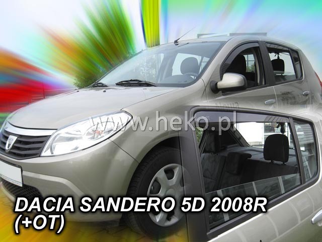 Deflektory na Dacia Sandero 2008-2012 (+zadné)