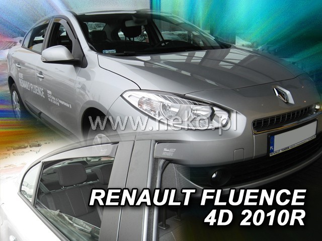 Deflektory na Renault Fluence od 2009 (+zadné)