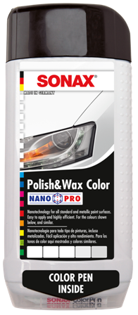 Sonax Polish & Wax Farebná leštenka - biela - 500ml