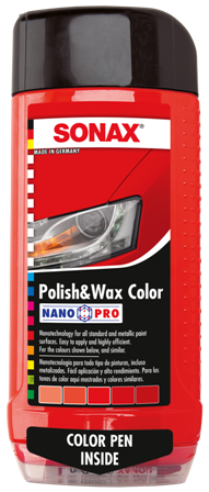 Sonax Polish & Wax Farebná leštenka - červená - 500ml