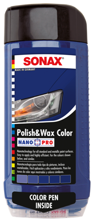 Sonax Polish & Wax Farebná leštenka - modrá - 500ml