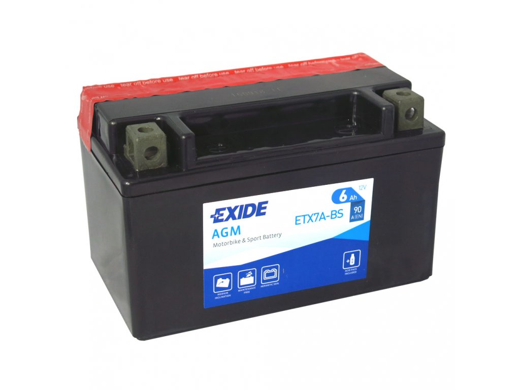 Motobatéria EXIDE BIKE Maintenance Free 6Ah, 12V, YTX7A-BS