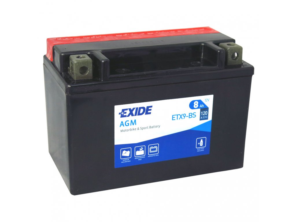 Motobatéria EXIDE BIKE Maintenance Free 8Ah, 12V, YTX9-BS