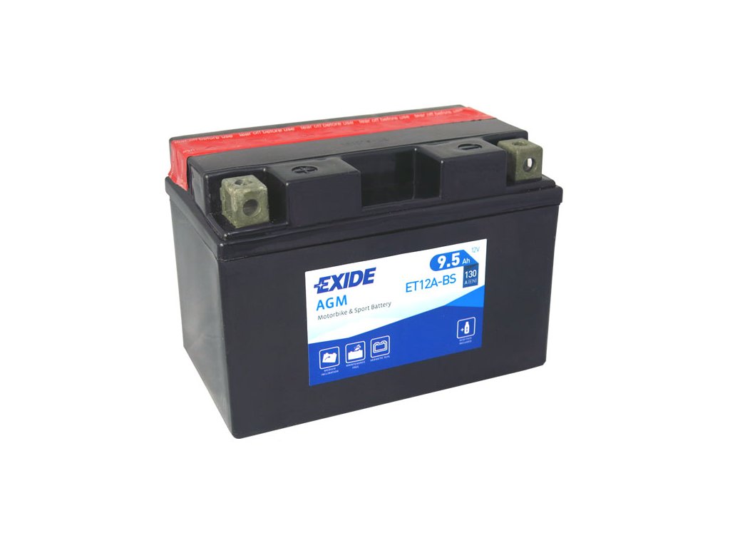 Motobatéria EXIDE BIKE 9,5Ah, 130A, 12V, YT12A-BS, ET12A-BS