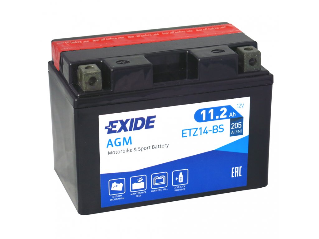 Motobatéria EXIDE BIKE Maintenance Free 11,2Ah, 12V, YTZ14-BS