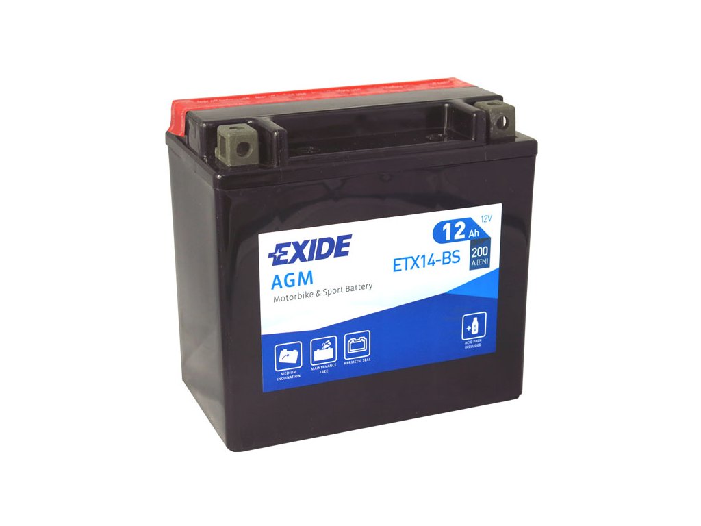 Motobatéria EXIDE BIKE Maintenance Free 12Ah, 12V, YTX14-BS