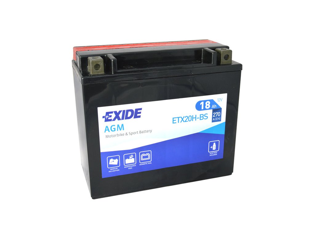 Motobatéria EXIDE BIKE Maintenance Free 18Ah, 12V, YTX20-BS