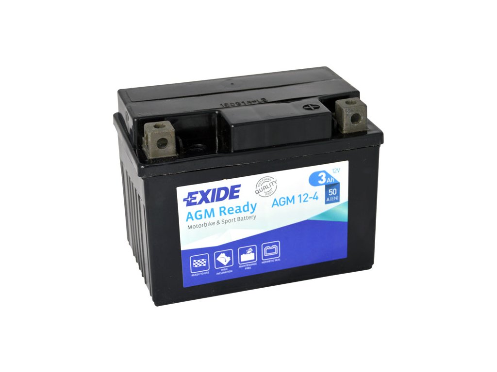 Motobatéria EXIDE BIKE Factory Sealed 3Ah, 12V, AGM12-4