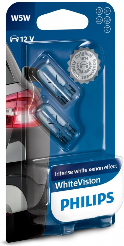 Philips WhiteVision W5W W2,1x9,5d 12V 5W