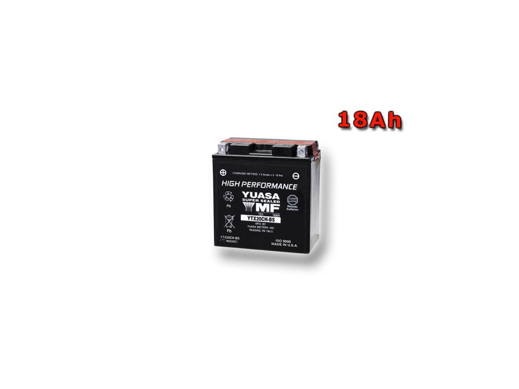 Motobatéria YUASA YTX20CH-BS 18Ah, 12V