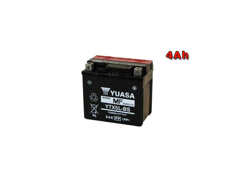 Motobatéria YUASA YTX5L-BS 4Ah, 12V