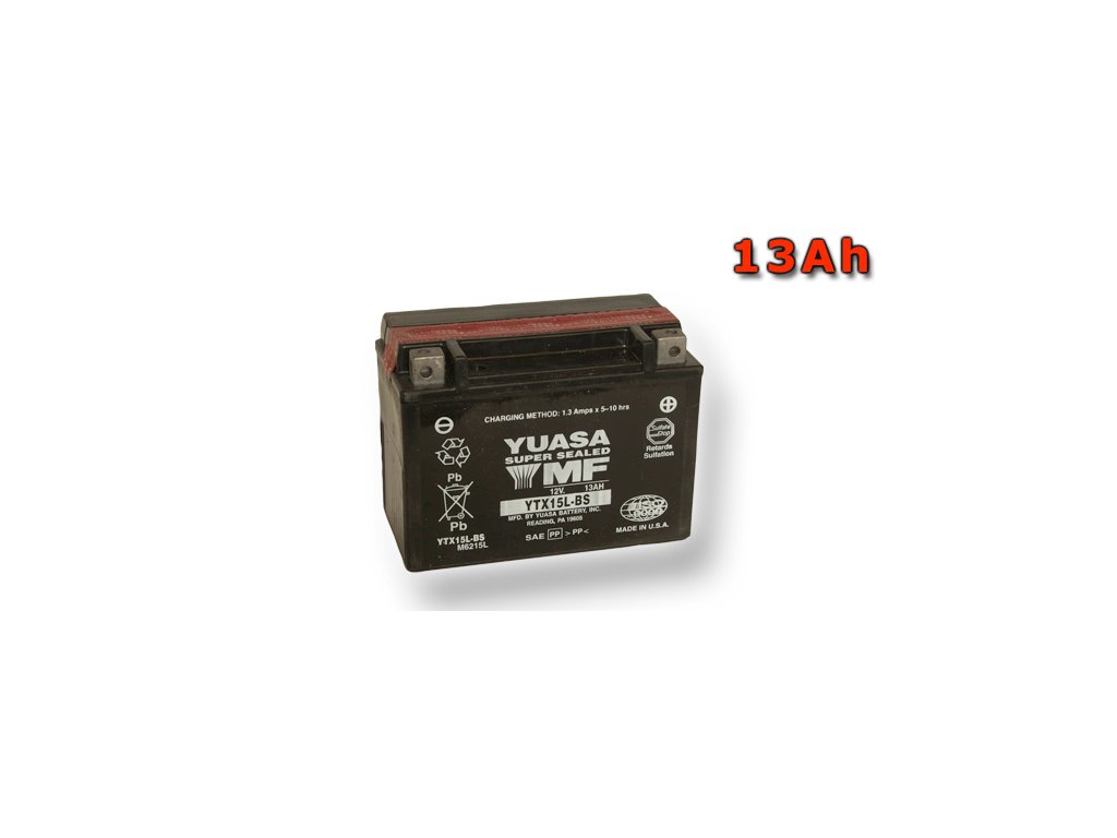 Motobatéria YUASA YTX15L-BS 13Ah, 12V