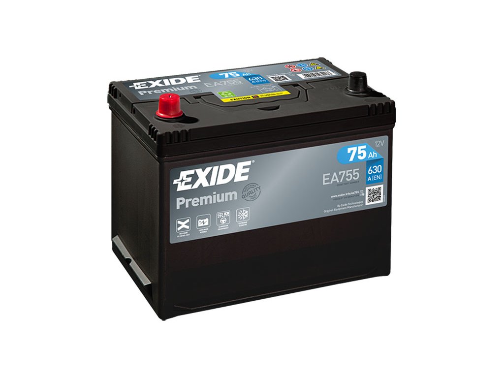 Autobatéria EXIDE Premium 75Ah, 630A, 12V, EA755
