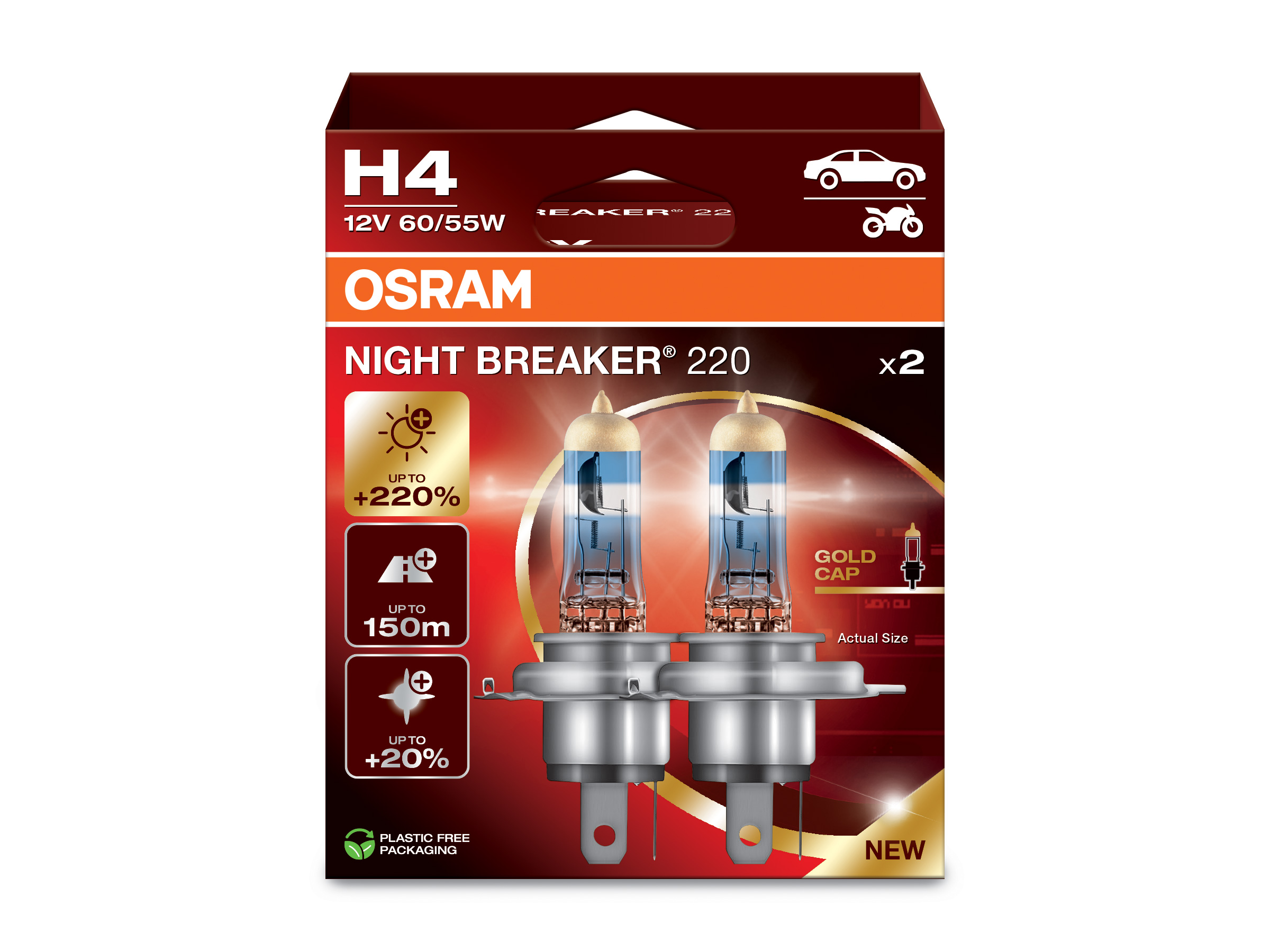 Osram Night Breaker +220% 64193NB220-2HB H4 P43t 12V 60/55W 2ks