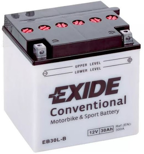 Motobatéria EXIDE BIKE Conventional 30Ah, 300A, 12V, YB30L-B